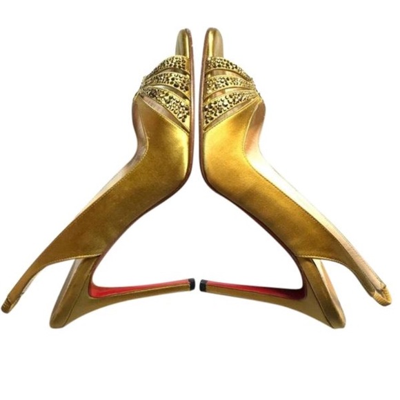 Christian Louboutin Shoes - Christian Louboutin slingback bling peek toes